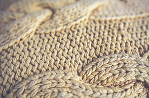 Close up photo of a knitted jumper